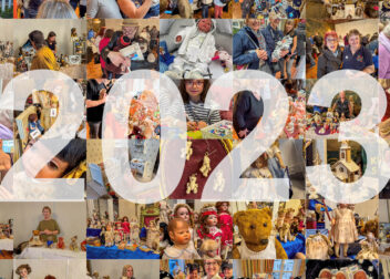 Collage von Teddybären und Puppen der Börse Wien 2023